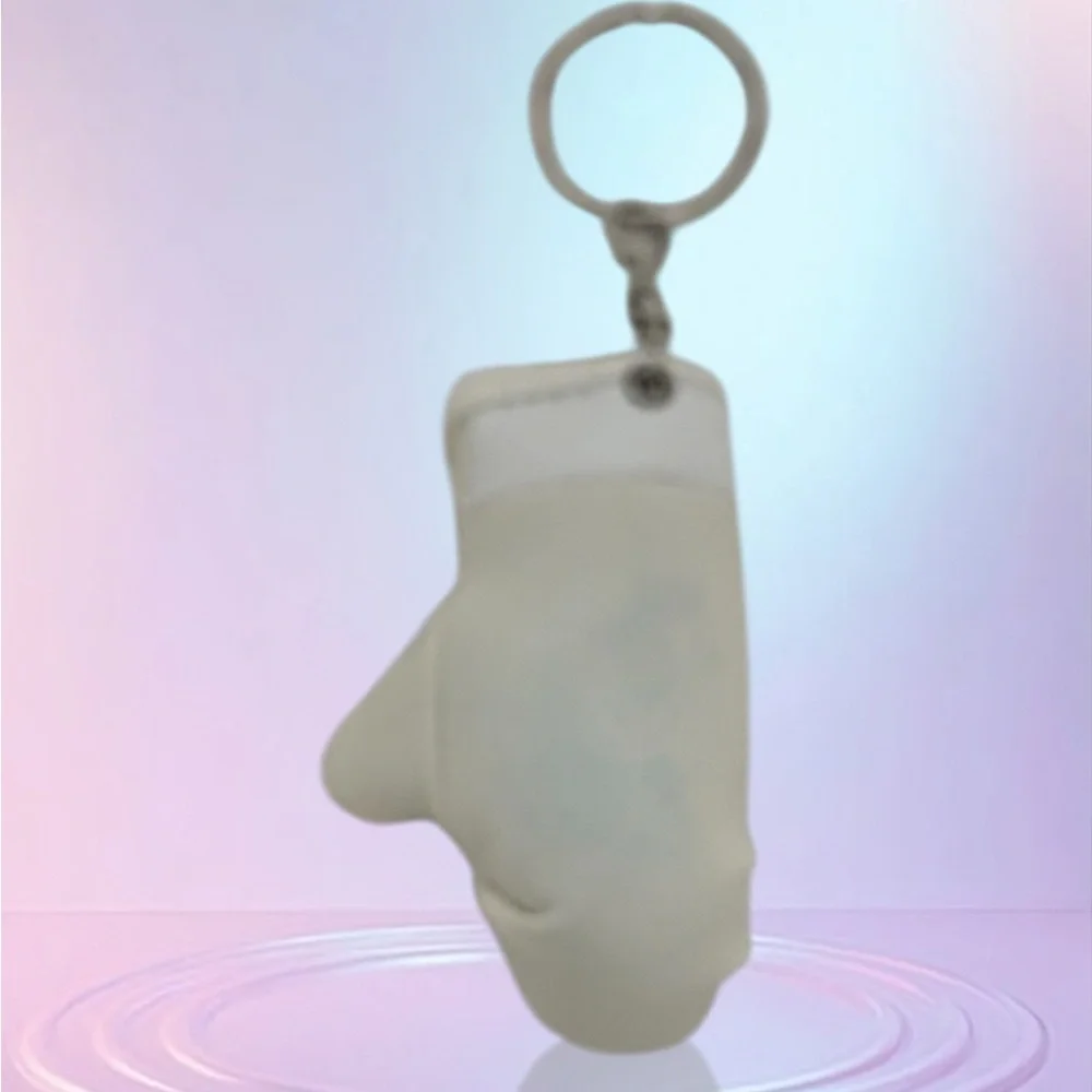 Sporty Mini Boxing Glove Keychain White/Silver